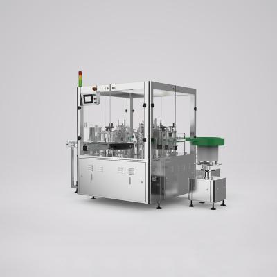 Bottle filling and plugging and stick loading, capping monoblock machine